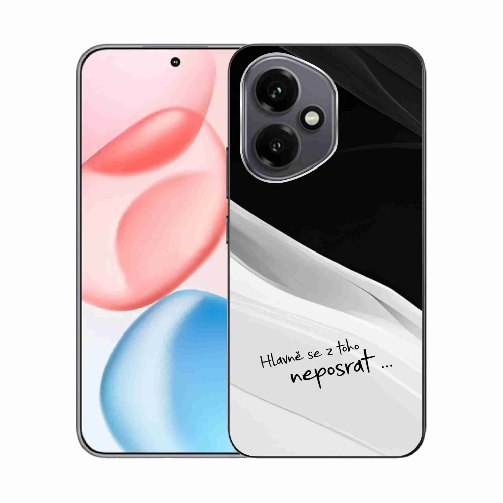 Gélový kryt mmCase na Honor 400 - vtipný text 13 bieločierne pozadie