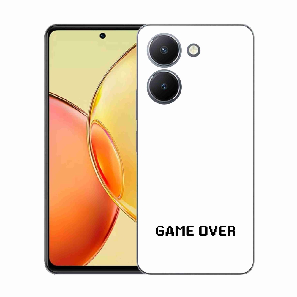Gélový kryt mmCase na Vivo Y36 - game over biele pozadie