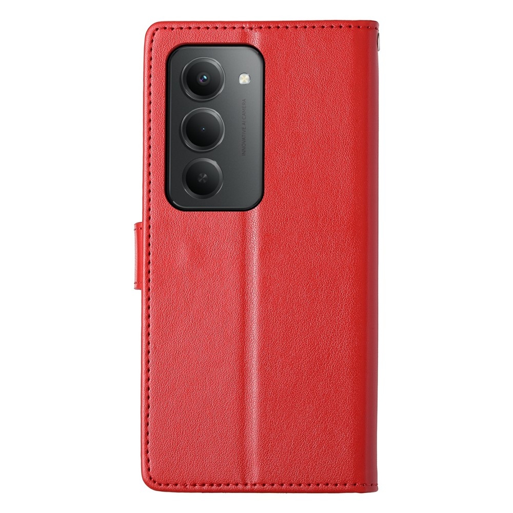Flowery knižkové púzdro na Xiaomi Redmi 15 5G (169mm) - červené