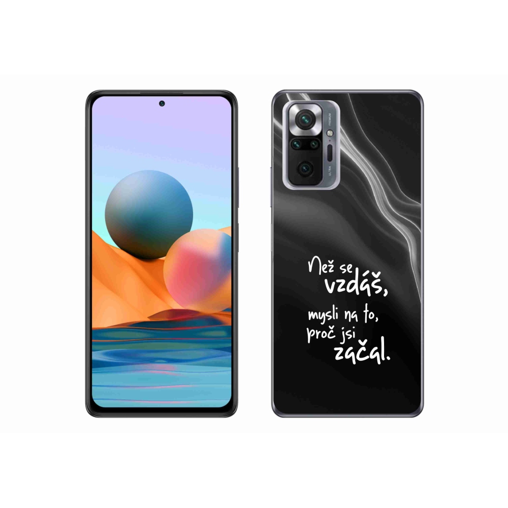 Gélový kryt mmCase na Xiaomi Redmi Note 10 Pro - citát 2 čierne pozadie