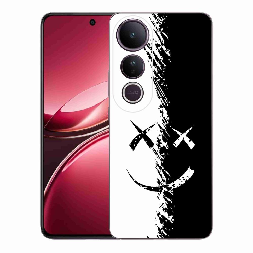 Gélový kryt mmCase na Vivo V50 Lite 4G/5G - čiernobiely smajlík