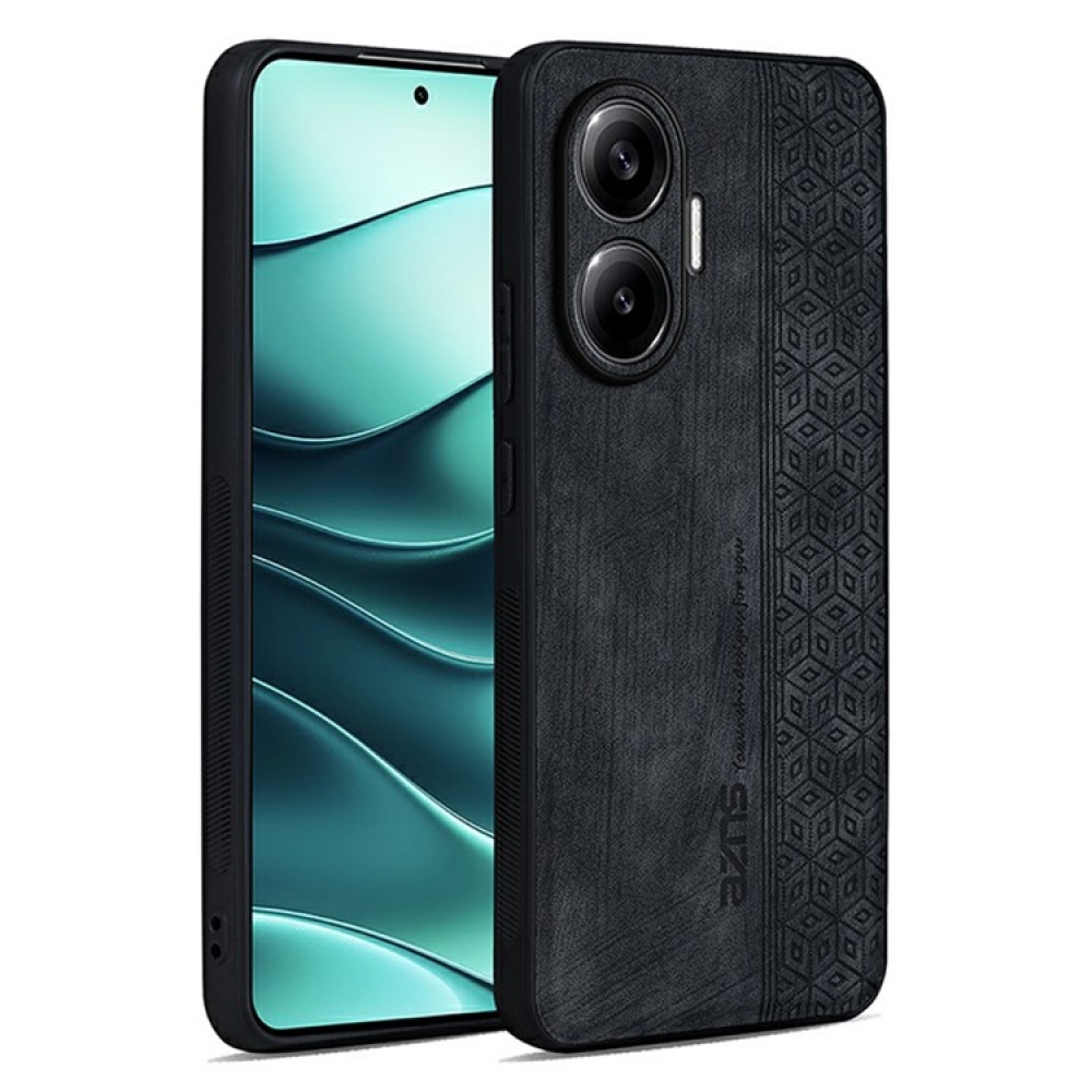 AZNS gélový obal potiahnutý PU kožou pre mobil Xiaomi Poco F7 5G - čierny