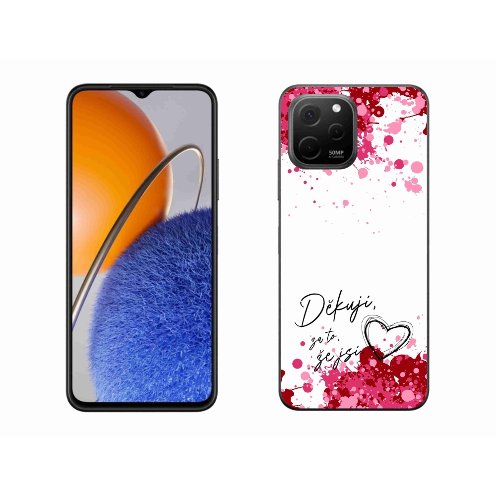 Gélový kryt mmCase na Huawei Nova Y61 - zamilovaný text 2 biele pozadie