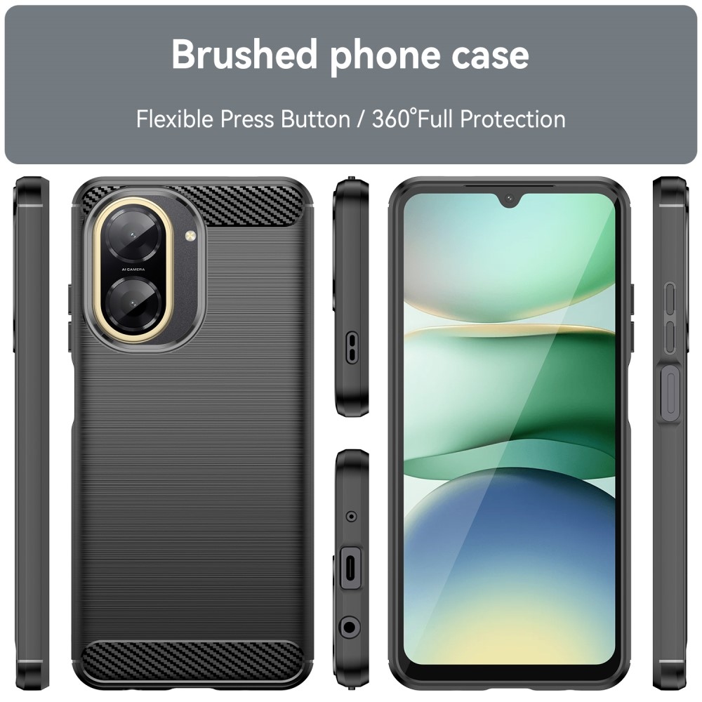 Carbon odolný gélový obal na Xiaomi Redmi A5 (173.45x79.35x8.45mm) - čierny