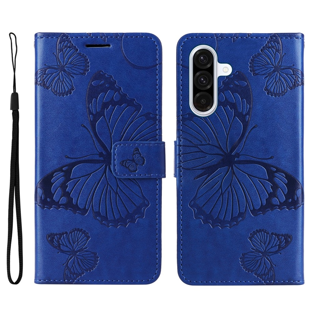 Big Butterfly knižkové púzdro na Samsung Galaxy A36 5G - modré