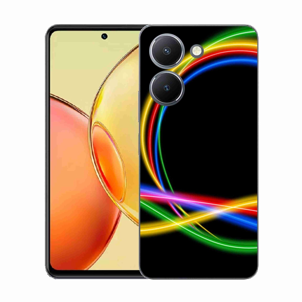 Gélový kryt mmCase na Vivo Y36 - neónové kruhy