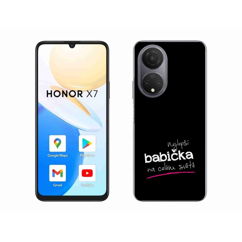 Gélový kryt mmCase na Honor X7 - najlepšia babička 4 čierne pozadie