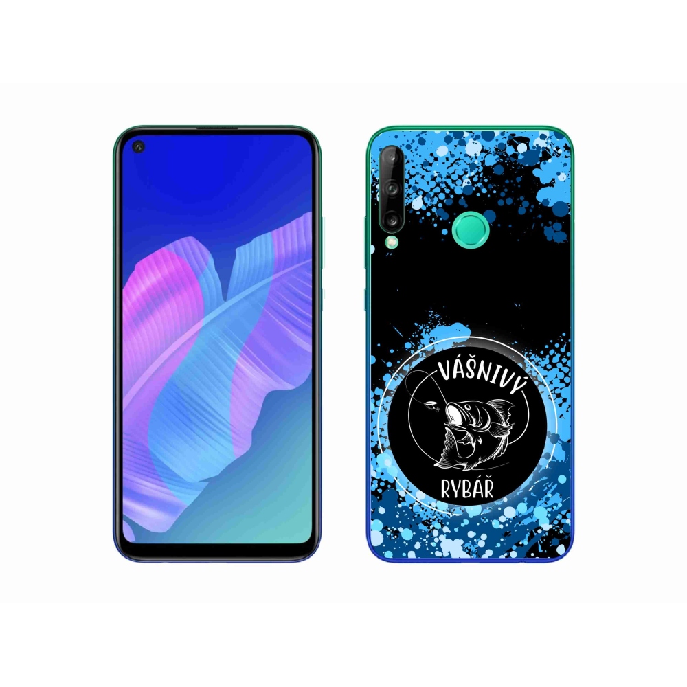 Gélový kryt mmCase na Huawei P40 Lite E - vášnivý rybár čierne pozadie