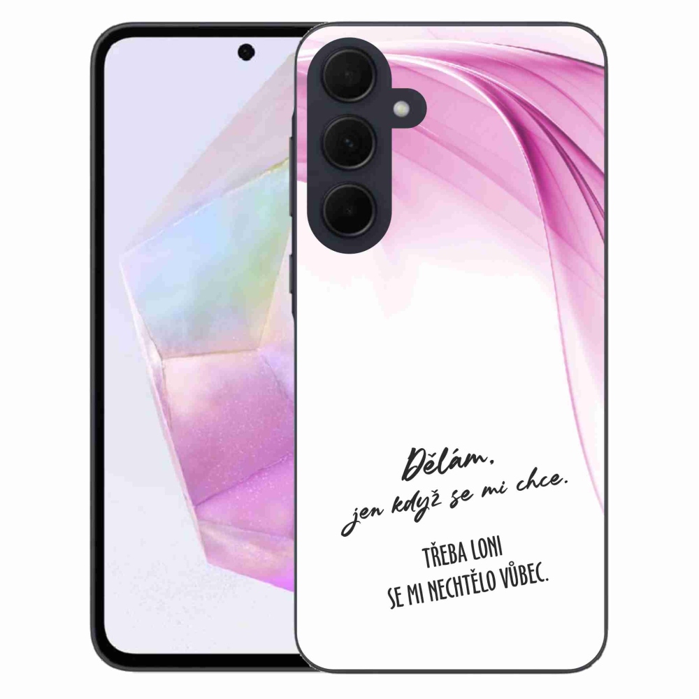 Gélový kryt mmCase na Samsung Galaxy A35 5G - vtipný text 12 biele pozadie