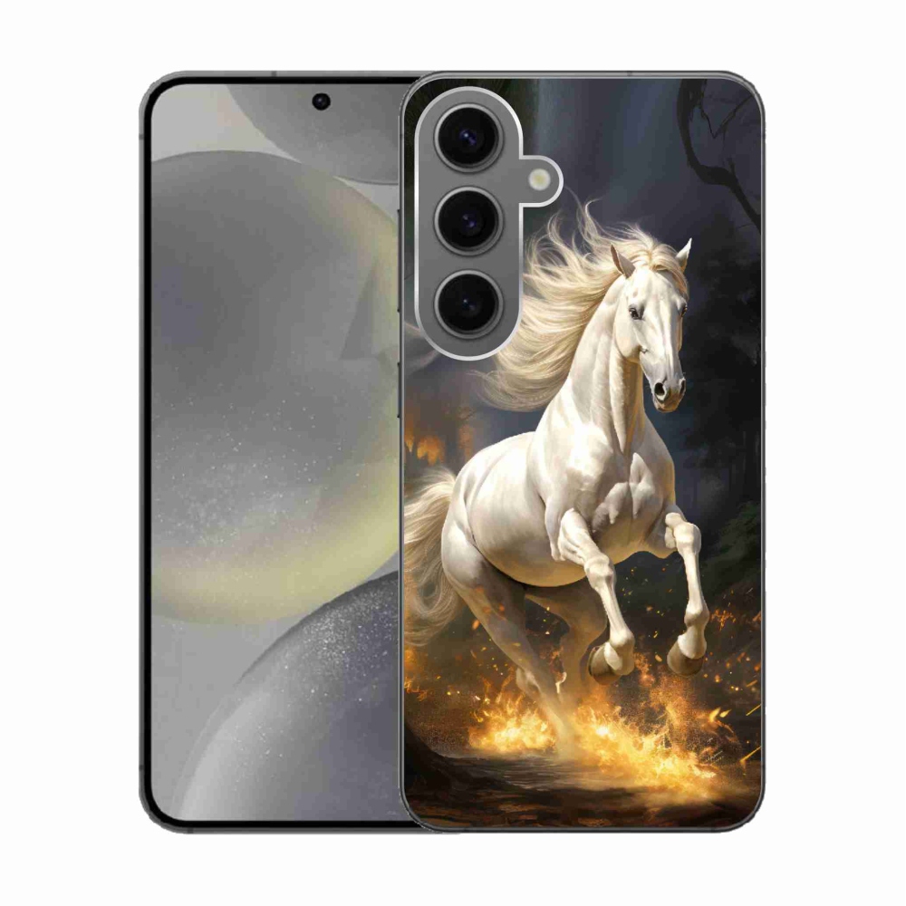 Gélový kryt mmCase na Samsung Galaxy S24 - biely kôň 2
