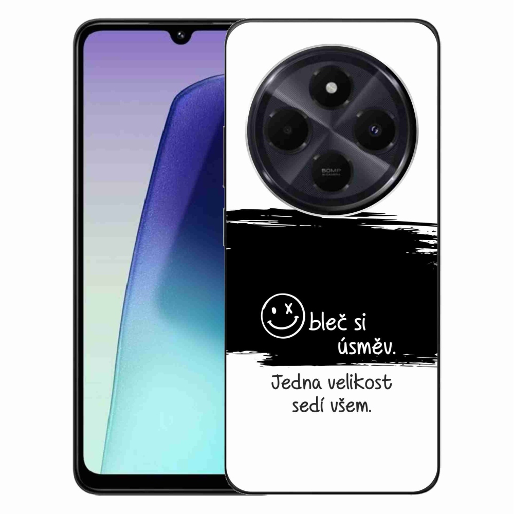 Gélový kryt mmCase na Xiaomi Redmi 14C/Poco C75 - vtipný text 8 čiernobiele pozadie