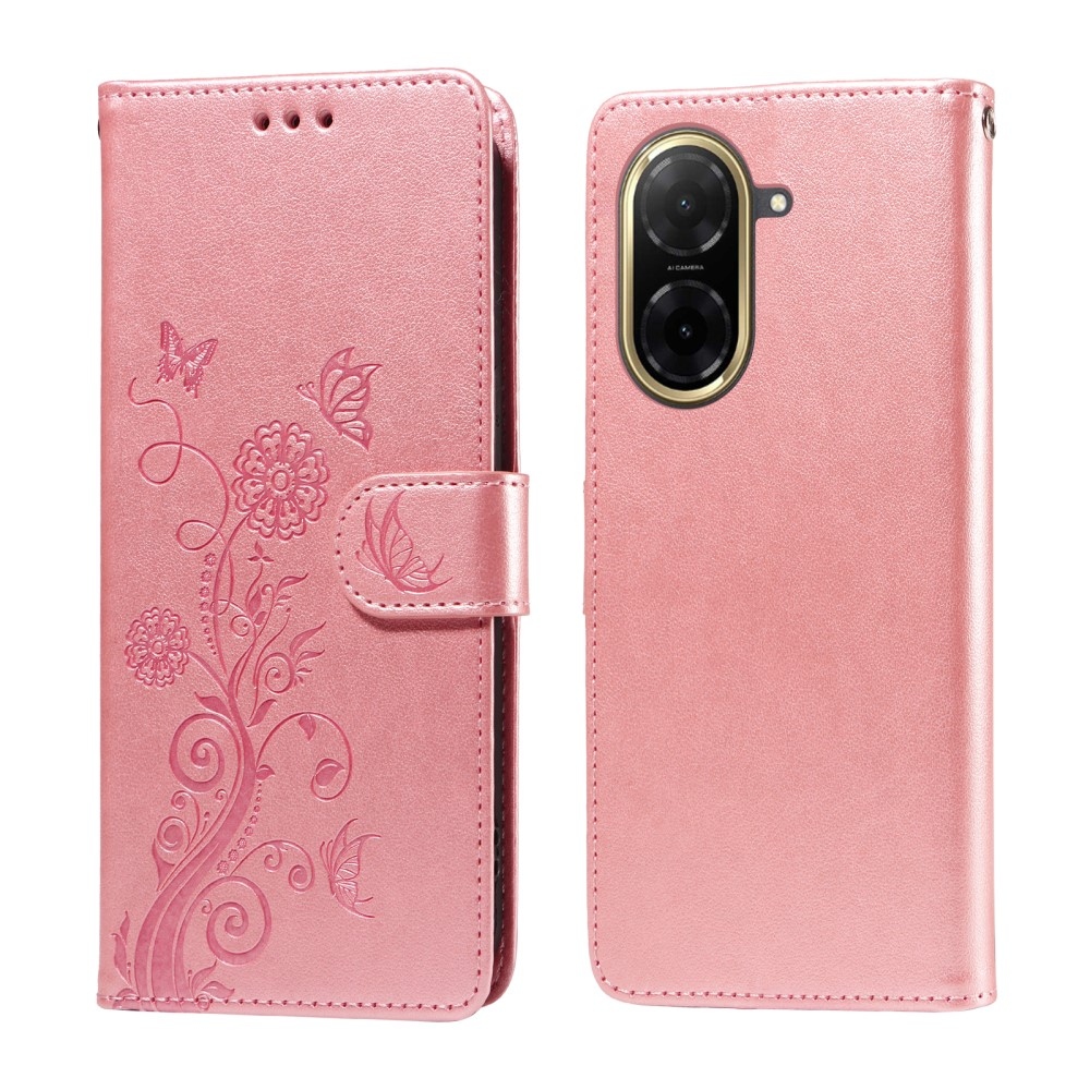 Flowery knižkové púzdro na Xiaomi Redmi A5 - ružové
