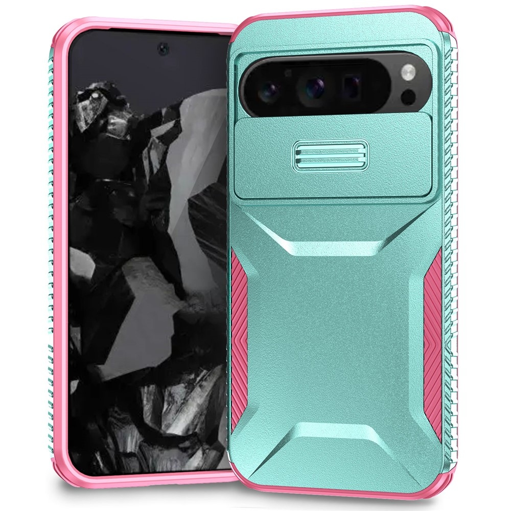 Lid odolný kryt na Google Pixel 10 Pro XL - modrozelený/ružový