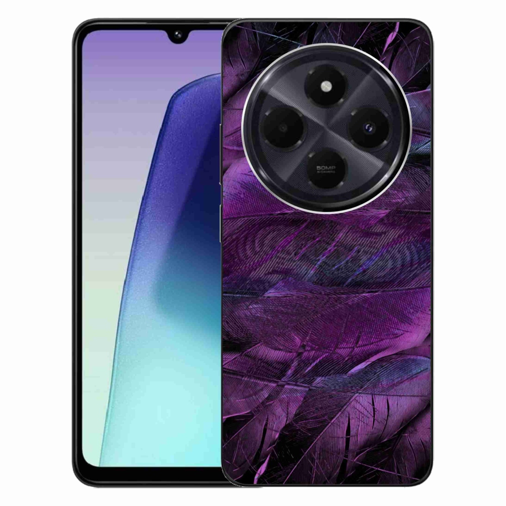 Gélový kryt mmCase na Xiaomi Redmi 14C/Poco C75 - fialové pierka