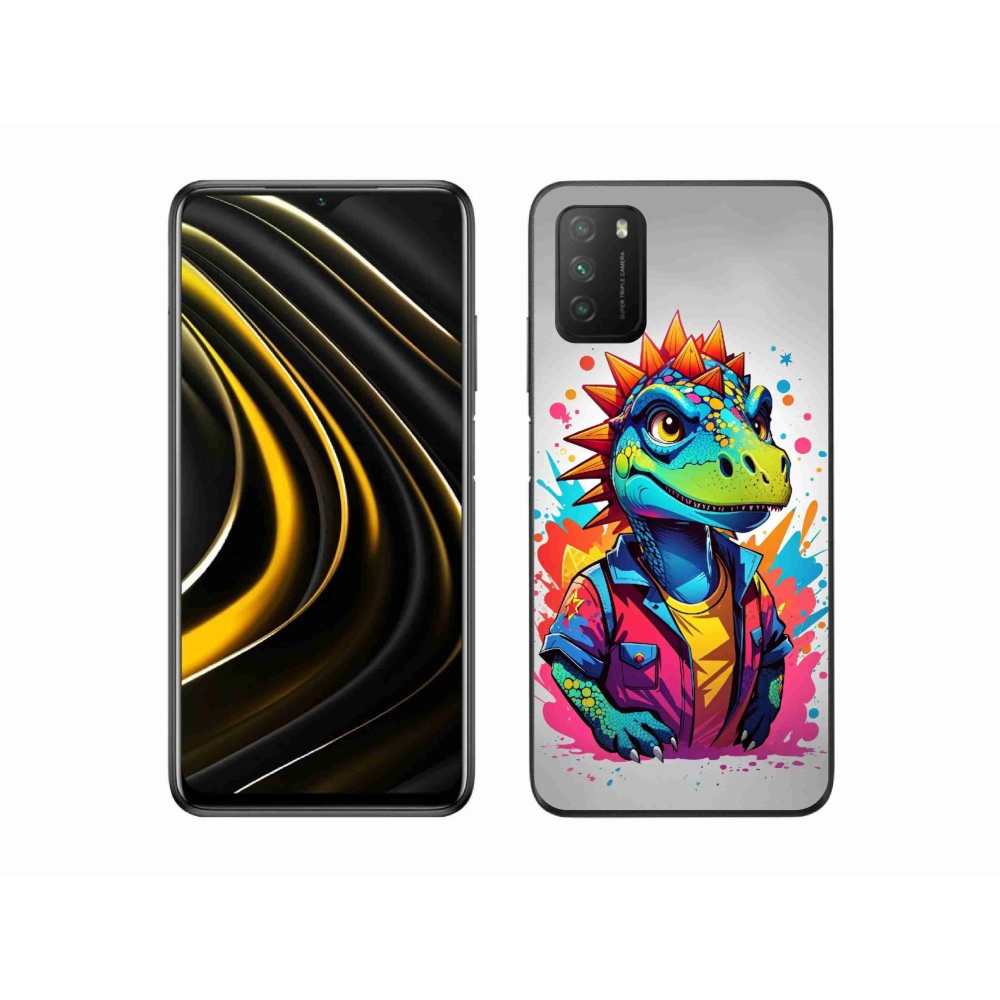 Gélový kryt mmCase na Xiaomi Poco M3 - farebný dinosaurus