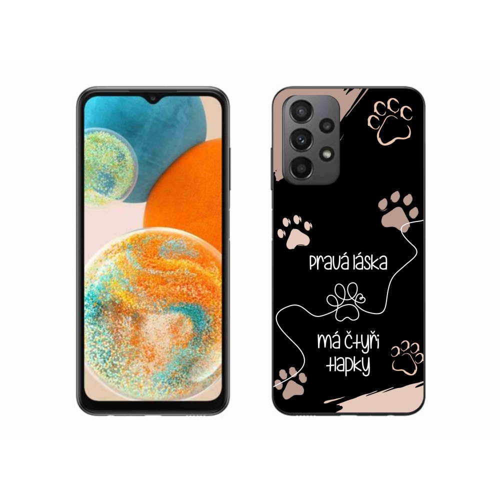 Gélový kryt mmCase na Samsung Galaxy A23 4G/5G - psí motív 1 čierne pozadie