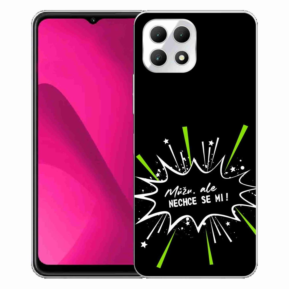 Gélový kryt mmCase na T-Mobile T Phone 2 - vtipný text 11 čierne pozadie