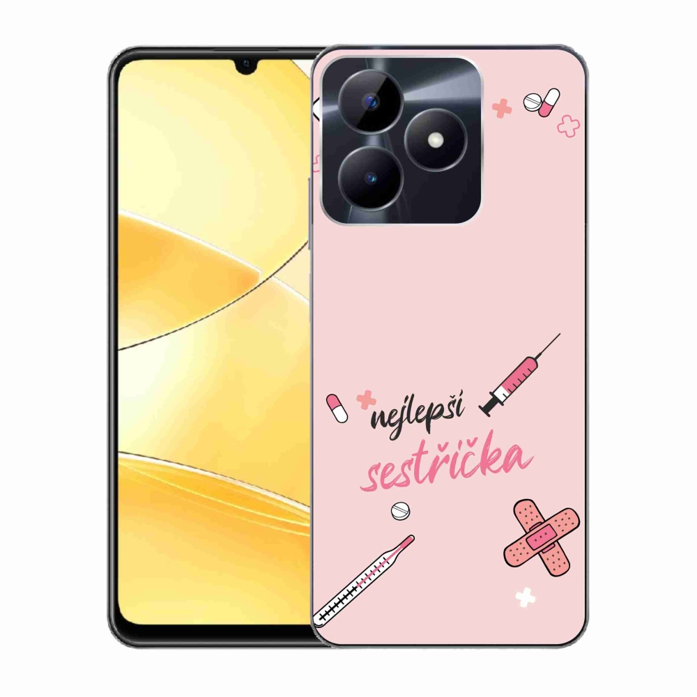 Gélový kryt mmCase na Realme C51/C53 - najlepšia sestrička ružové pozadie