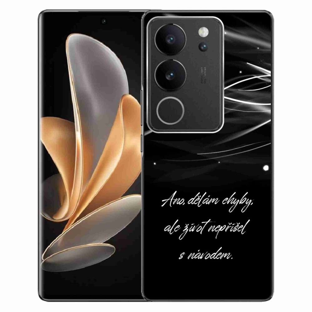 Gélový kryt mmCase na Vivo V29 5G - citát čierne pozadie