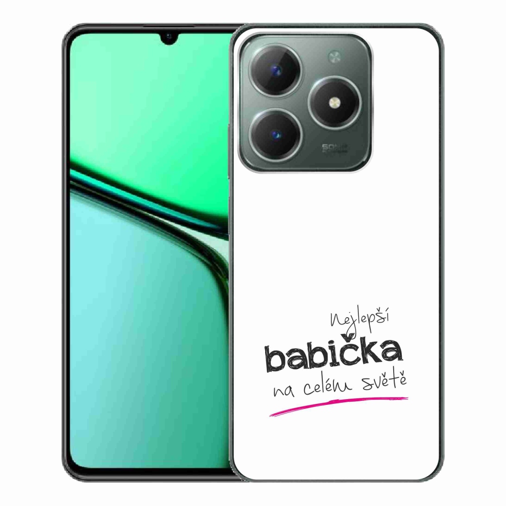 Gélový kryt mmCase na Realme C61 - najlepšia babička 4 biele pozadie