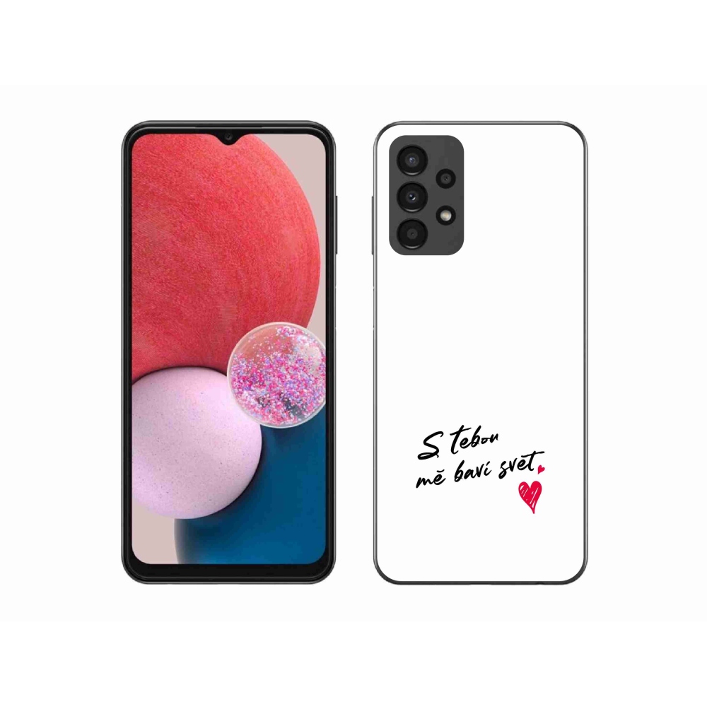 Gélový kryt mmCase na Samsung Galaxy A13 4G - zamilovaný text 1 biele pozadie
