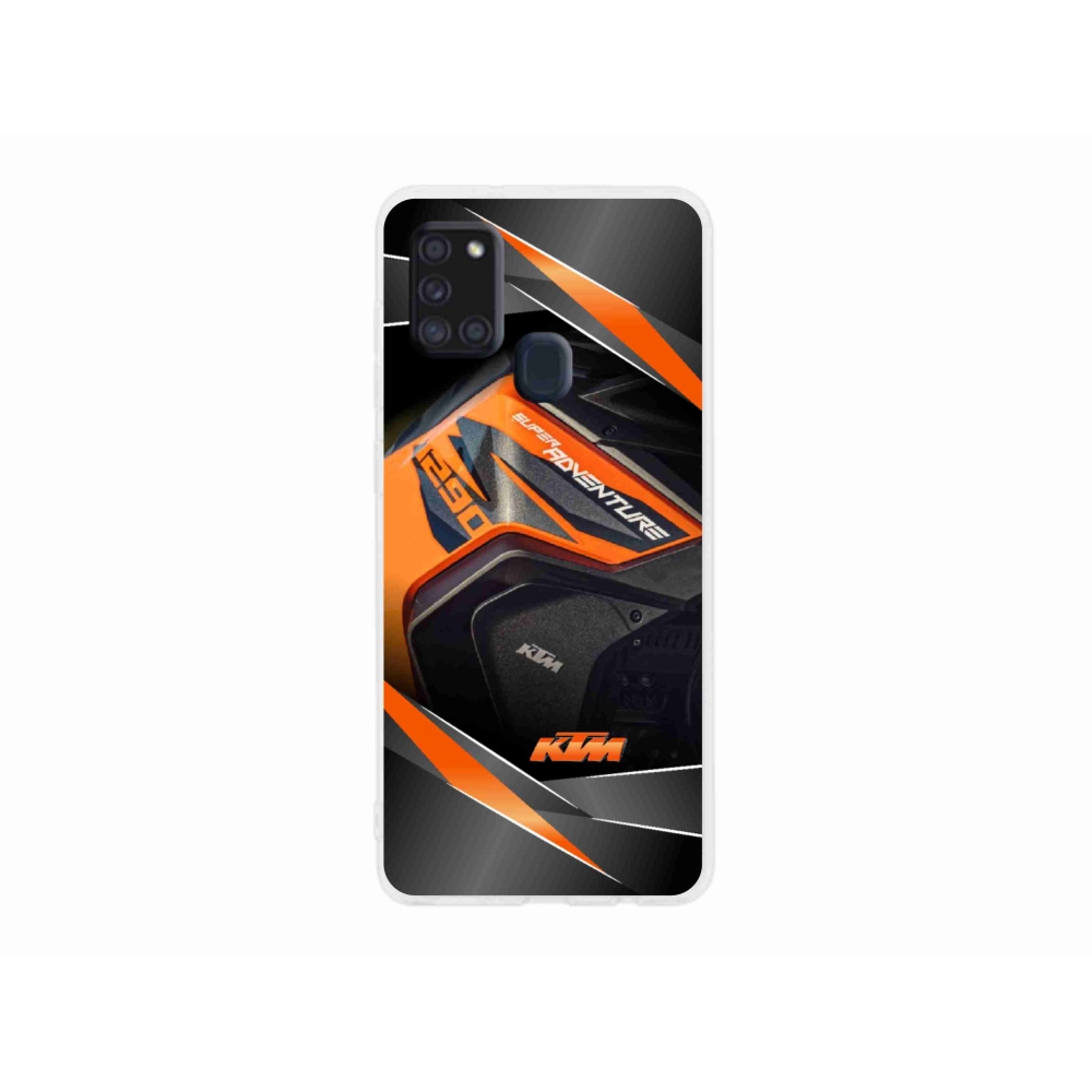 Gélový kryt mmCase na Samsung Galaxy A21s - motorka ktm