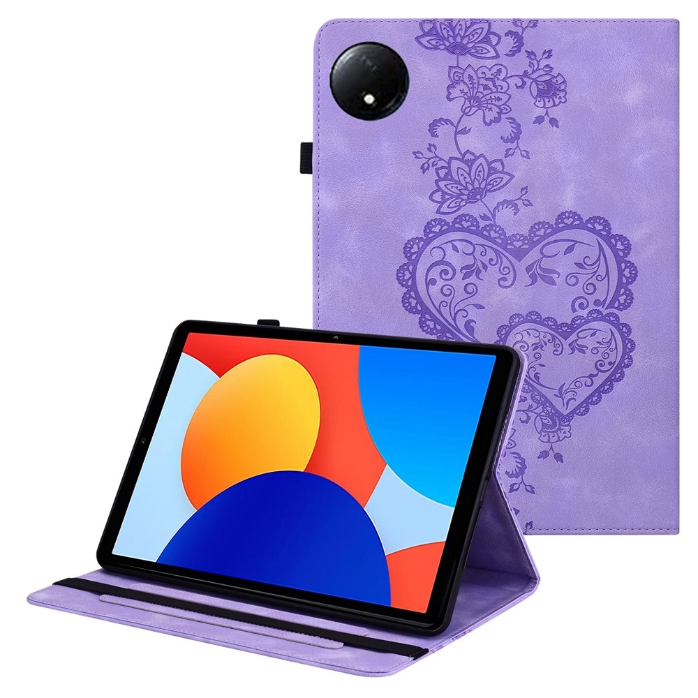 Heart zatváracie púzdro na tablet Xiaomi Redmi Pad SE 8.7 - fialové