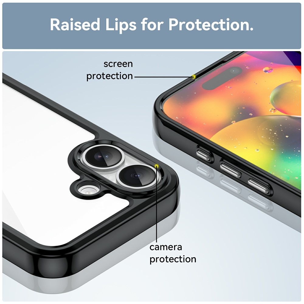 Gélový obal s pevným chrbtom na iPhone 17 - čierny
