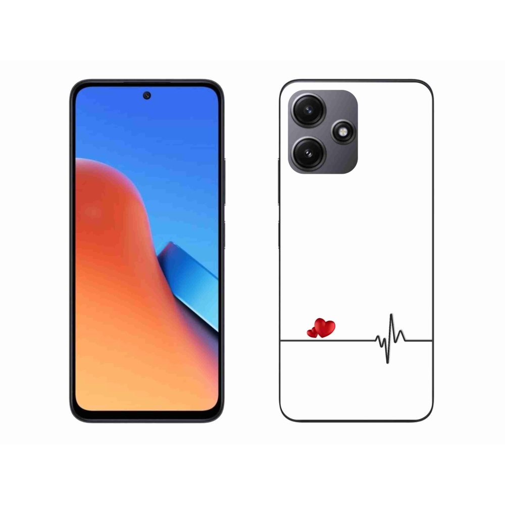 Gélový kryt mmCase na Xiaomi Redmi 12 5G - srdce a tep biele pozadie