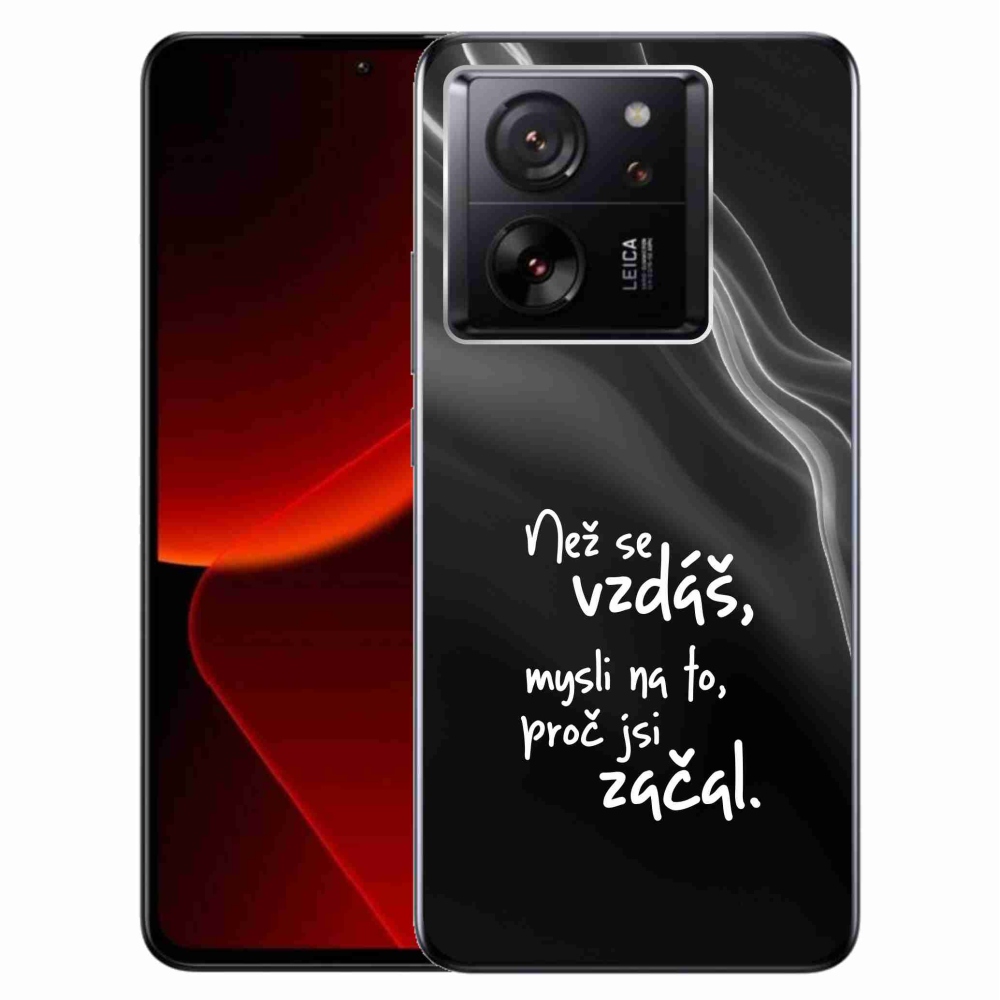 Gélový kryt mmCase na Xiaomi 13T/13T Pro - citát 2 čierne pozadie