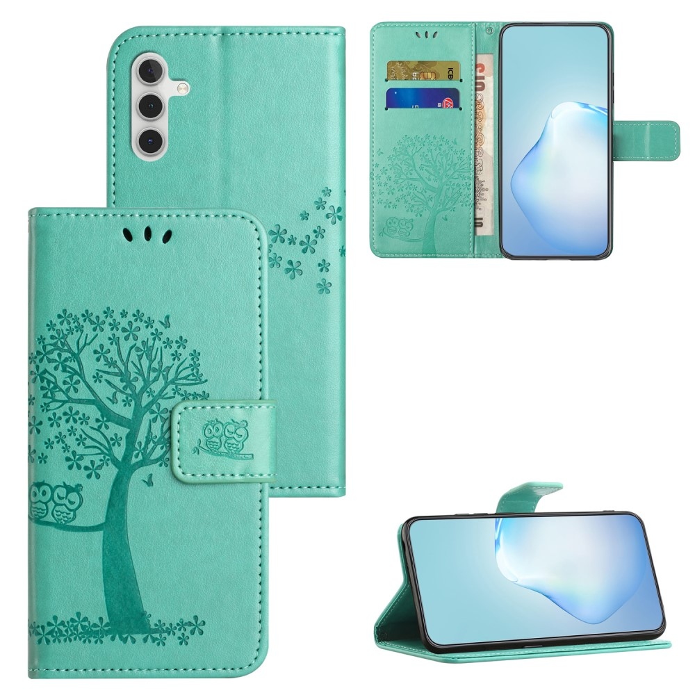 Tree knižkové púzdro na Samsung Galaxy A56 5G - modrozelené