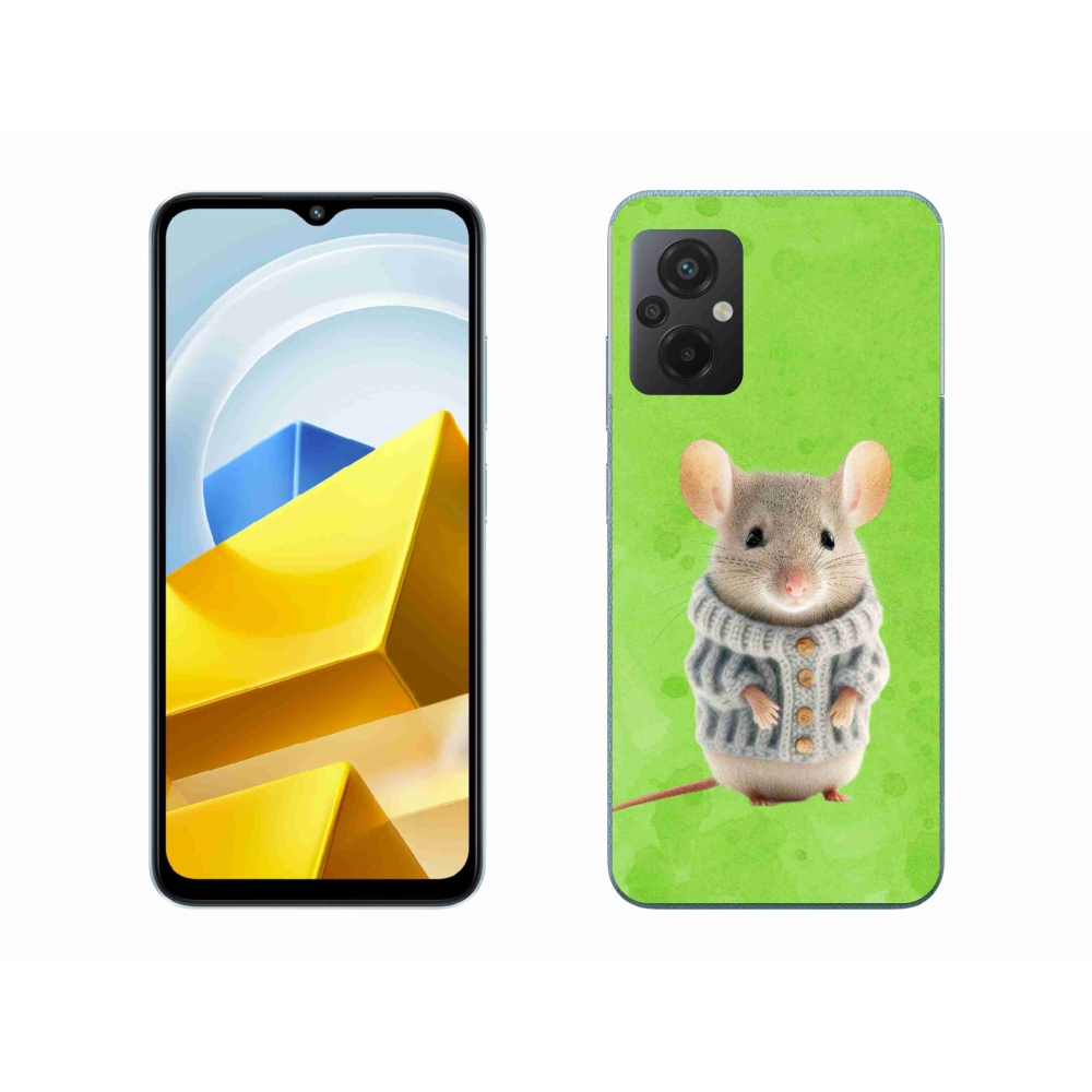 Gélový kryt mmCase na Xiaomi Poco M5 4G - myška vo svetri