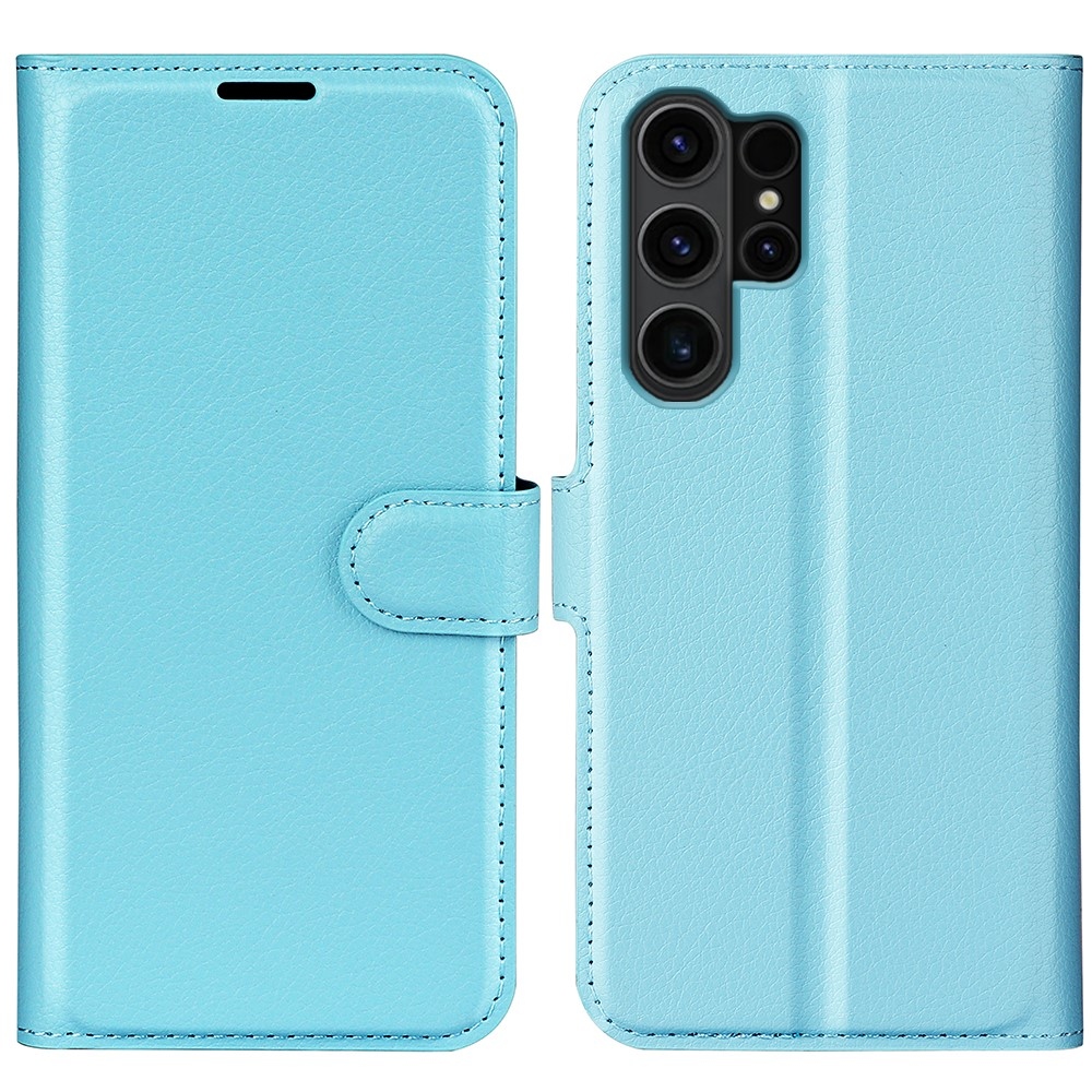 Litchi knižkové púzdro na Samsung Galaxy S24 Ultra - modré