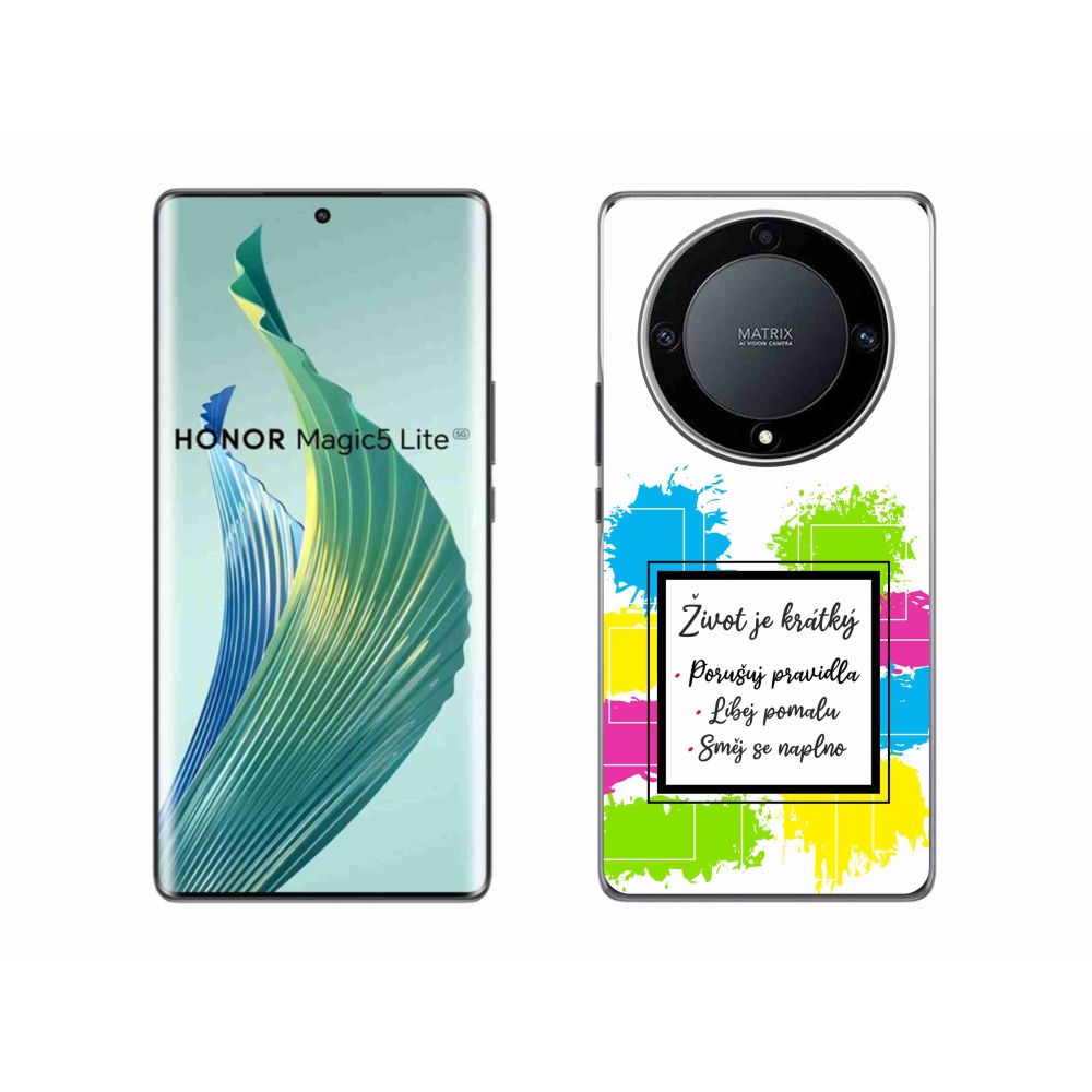 Gélový kryt mmCase na Honor Magic 5 Lite 5G - citát 5 biele pozadie