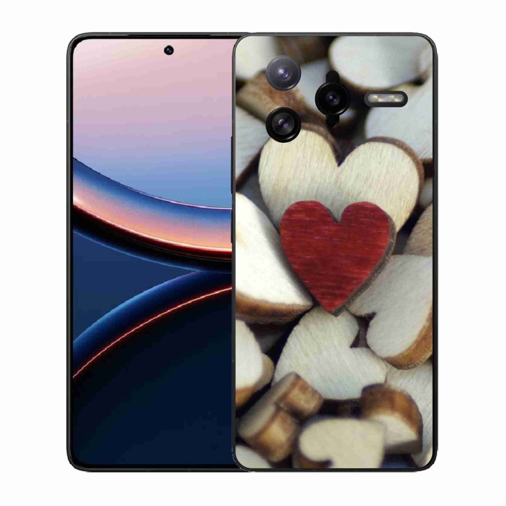 Gélový kryt mmCase na Xiaomi Poco F7 Ultra - gravírované červené srdce