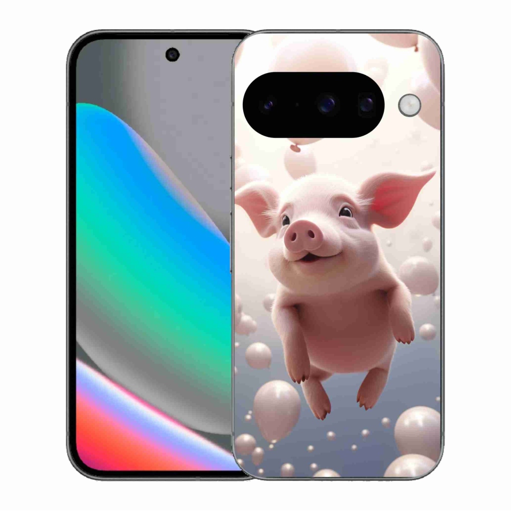 Gélový kryt mmCase na Google Pixel 10 - prasiatko s balónikmi
