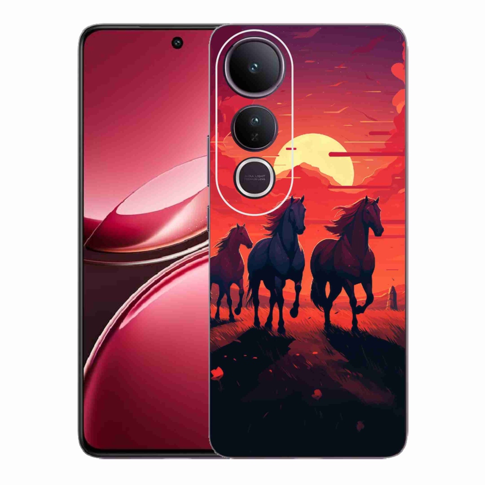 Gélový kryt mmCase na Vivo V50 Lite 4G/5G - kone a západ slnka