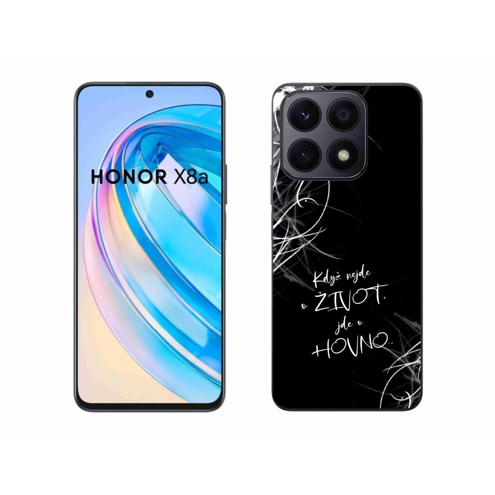 Gélový kryt mmCase na Honor X8a - vtipný text 16 čierne pozadie