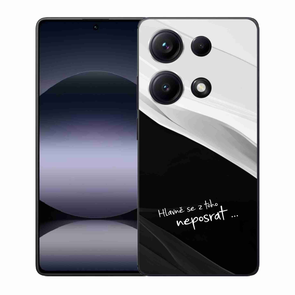 Gélový kryt mmCase na Xiaomi Redmi Note 14S - vtipný text 13 čiernobiele pozadie