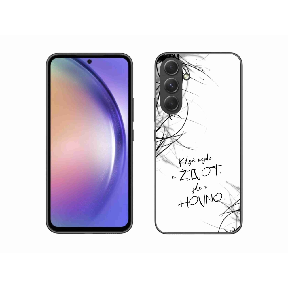Gélový kryt mmCase na Samsung Galaxy A54 5G - vtipný text 16 biele pozadie