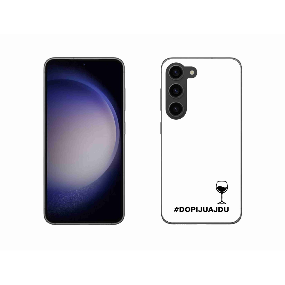 Gélový kryt mmCase na Samsung Galaxy S23 5G - vínny motív biele pozadie