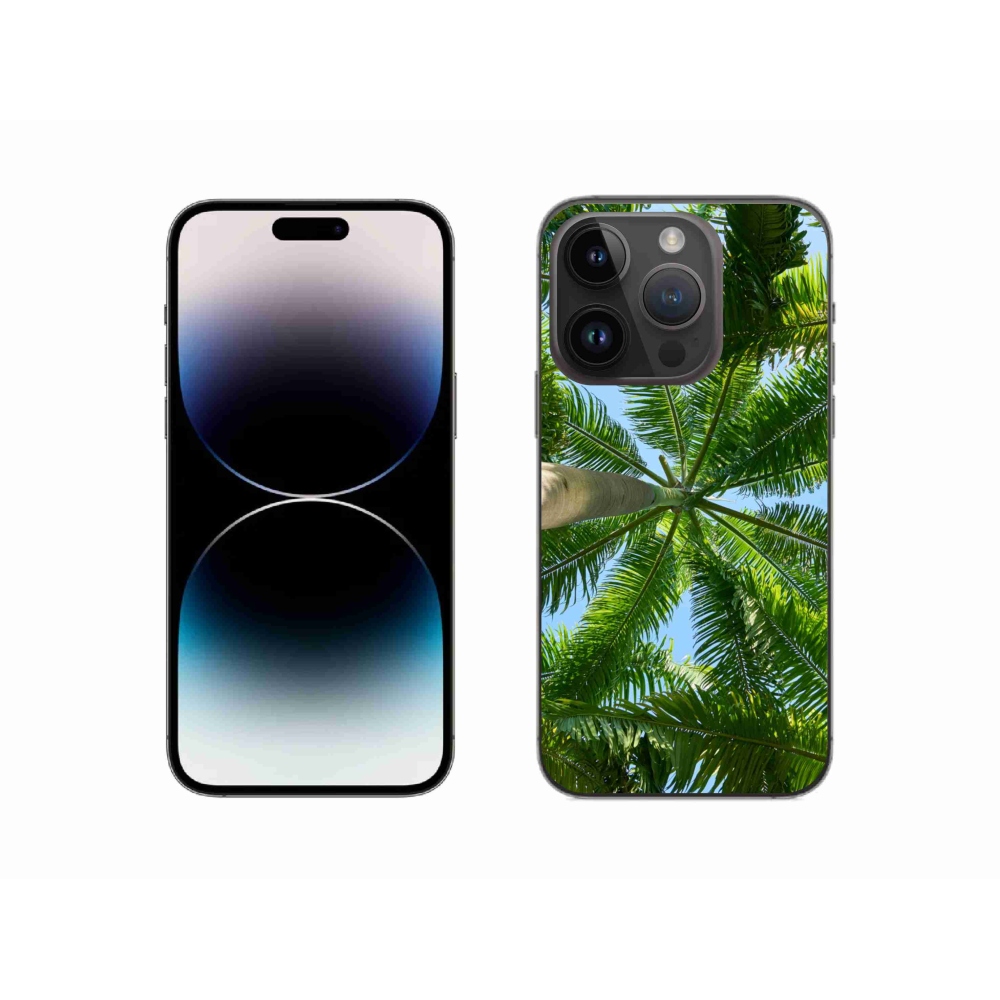 Gélový kryt mmCase na iPhone 14 Pro - palmy