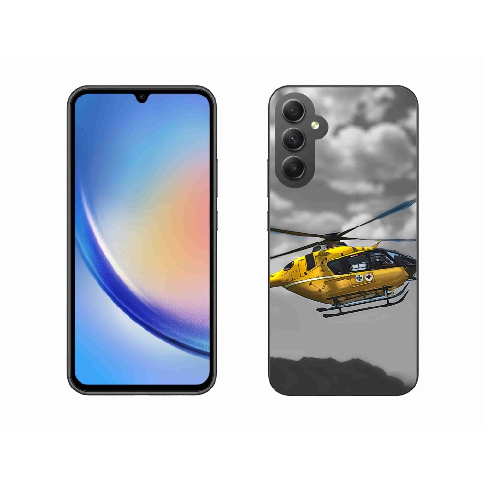 Gélový kryt mmCase na Samsung Galaxy A34 5G - žltá helikoptéra