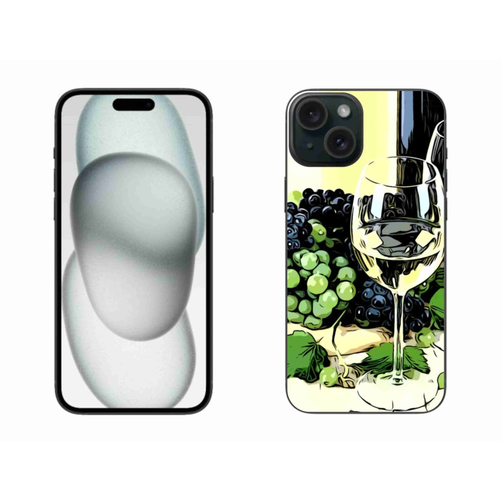 Gélový kryt mmCase na iPhone 15 Plus - pohár vína