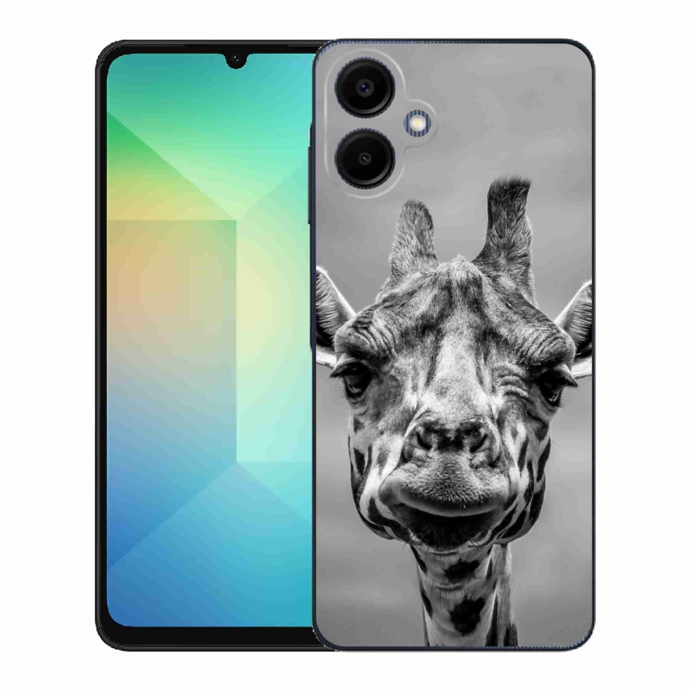 Gélový kryt mmCase na Samsung Galaxy A06 4G - čiernobiela žirafa