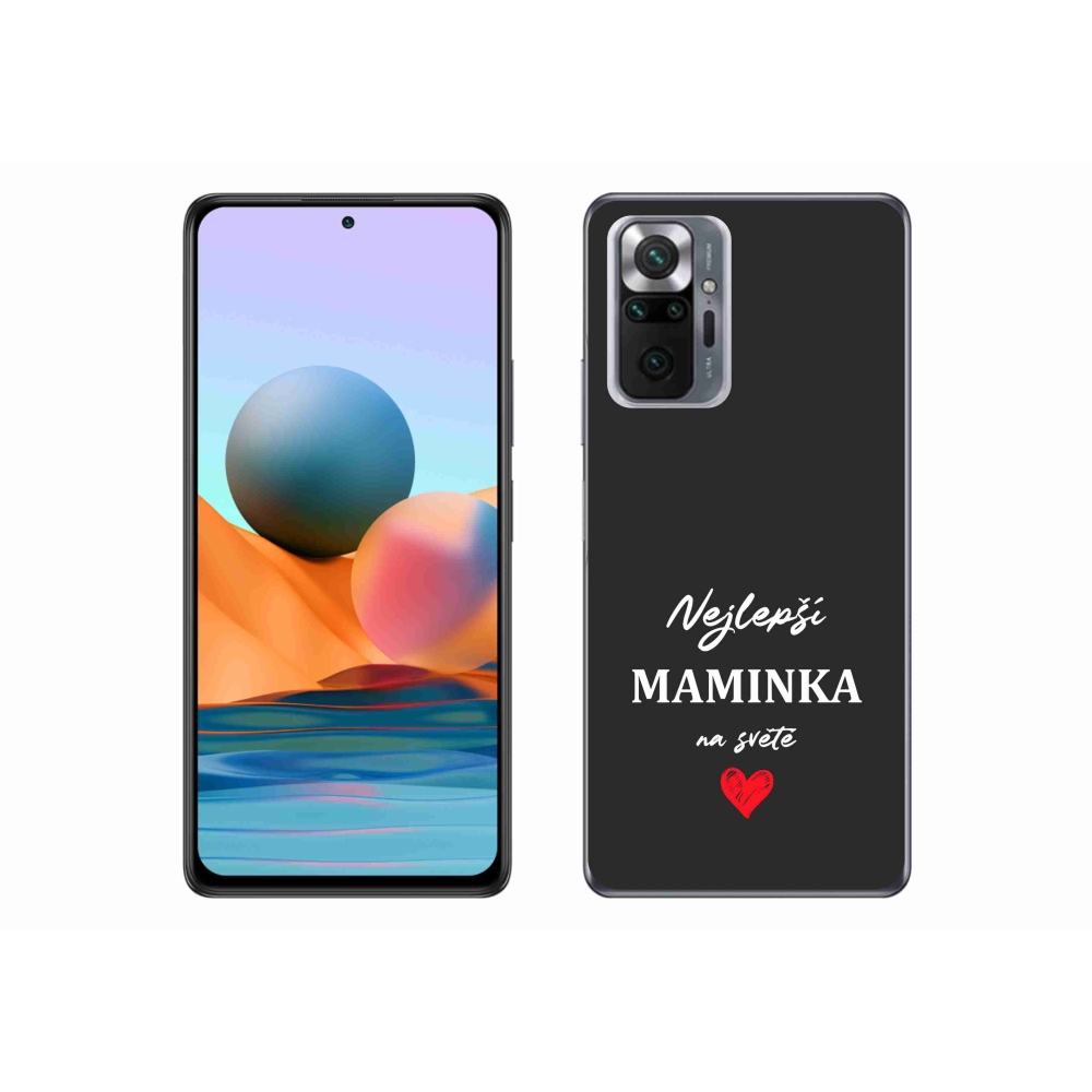 Gélový kryt mmCase na Xiaomi Redmi Note 10 Pro - najlepšia mamička 1 čierne pozadie