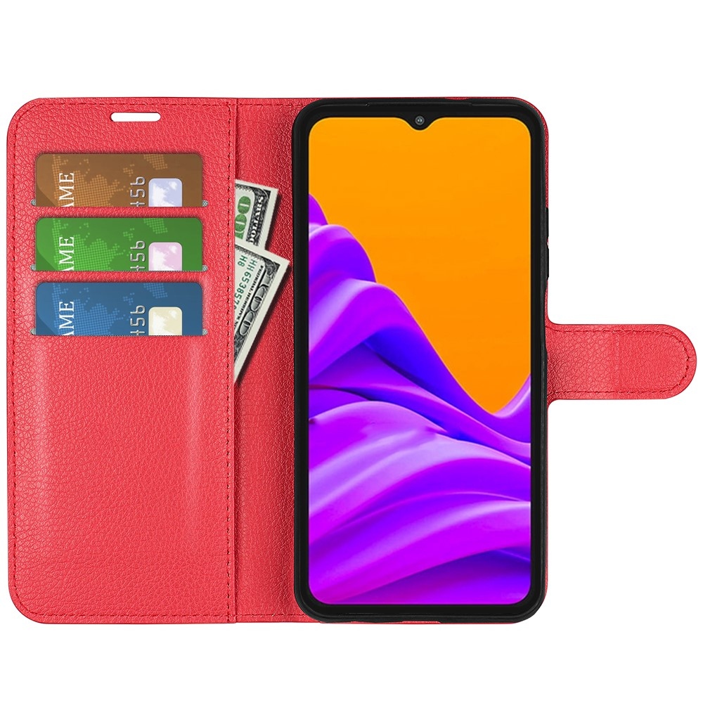 Litchi knižkové púzdro na Samsung Galaxy Xcover 7 Pro - červené
