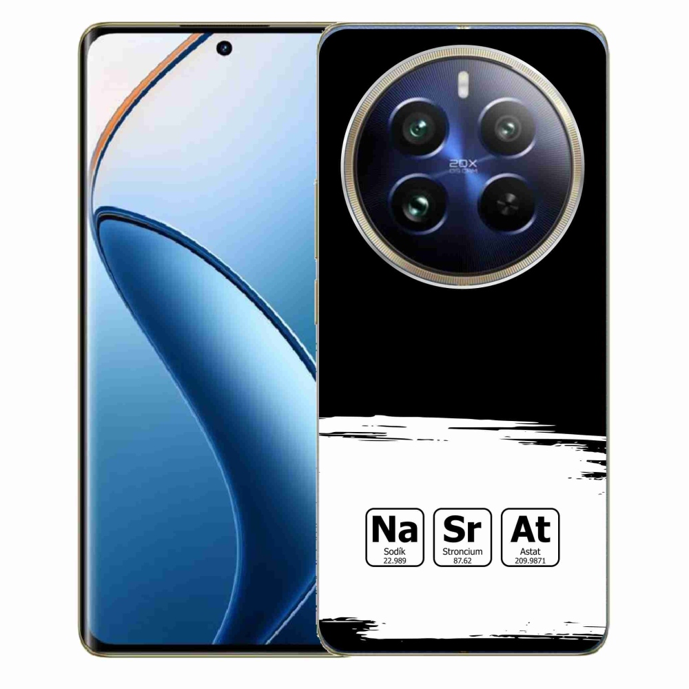 Gélový kryt mmCase na Realme 12 Pro 5G/12 Pro+ 5G - chemické prvky bieločierne pozadie