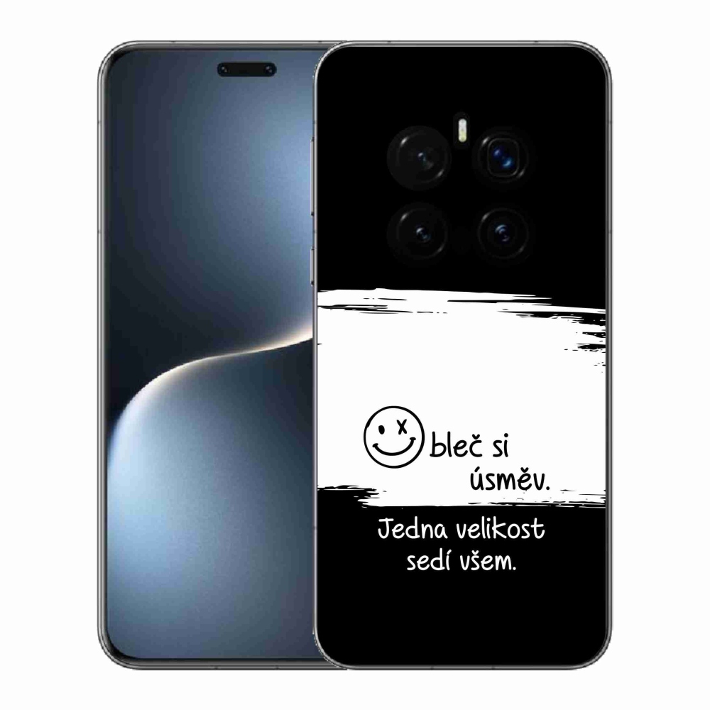 Gélový kryt mmCase na Honor Magic 7 Pro 5G - vtipný text 8 bieločierne pozadie