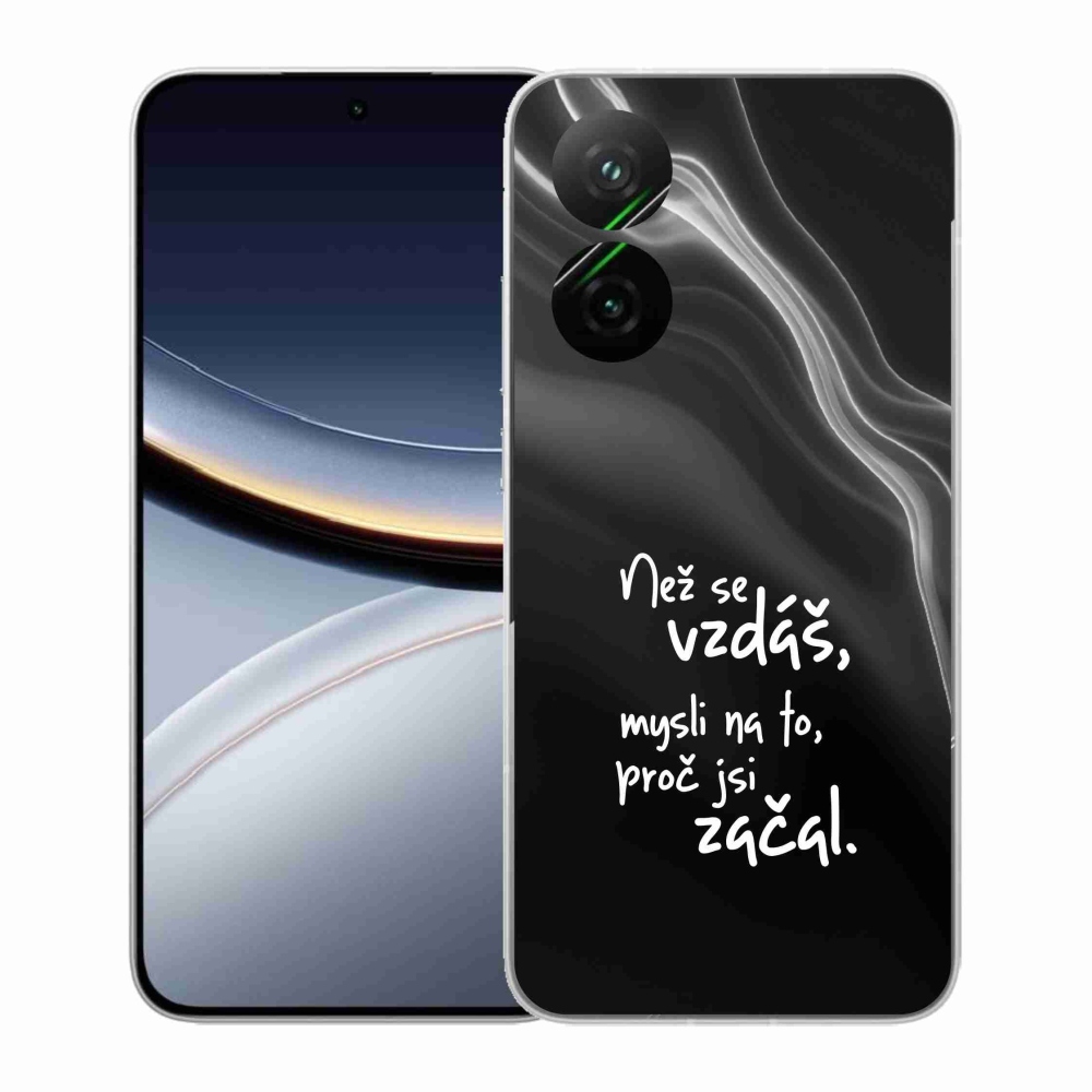Gélový kryt mmCase na Xiaomi Poco F7 5G - citát 2 čierne pozadie